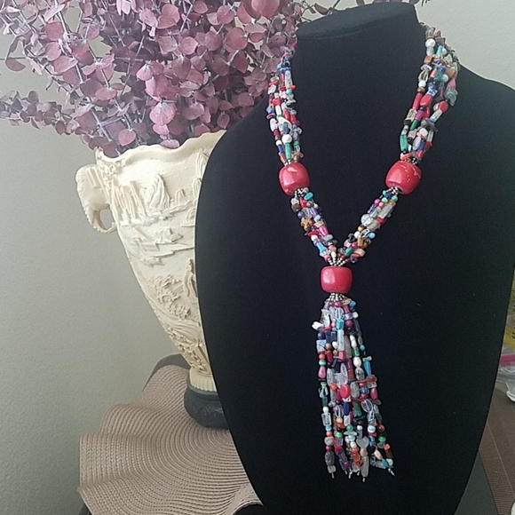no brand Jewelry - Vintage Coral w multi semi precious stones
